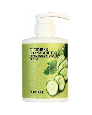 Deoproce Clean and White Cleansing Massage Cream Cucumber - Крем для лица c огурцом массажный 430 мл - hairs-russia.ru